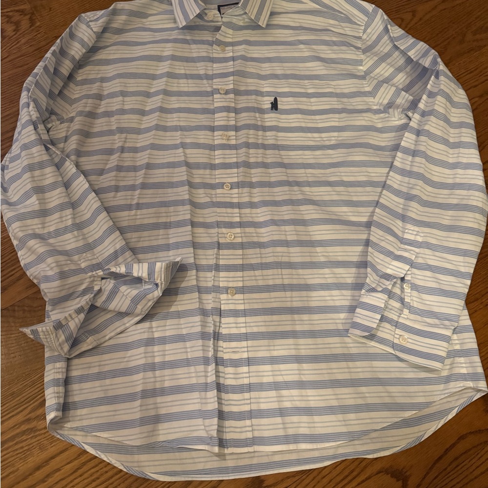 Johnnie O Men's Blue Striped Shirt button down